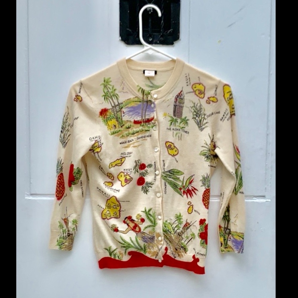 J Crew cardigan Hawaiian